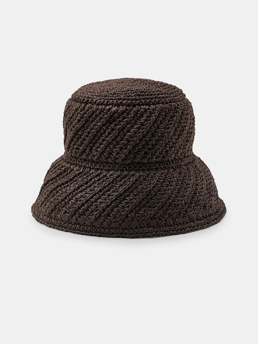 Zara Woven Bucket Hat - Dark Brown